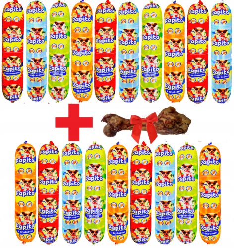  19x1KG Храна за кучета PAPITO бар 83% месо + БЕЗПЛАТНО