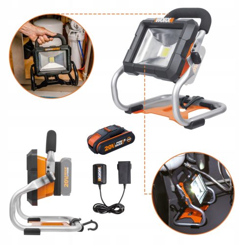  WORX Power Share WX026 20V LED лампа за работилница Батерия 1500 lm