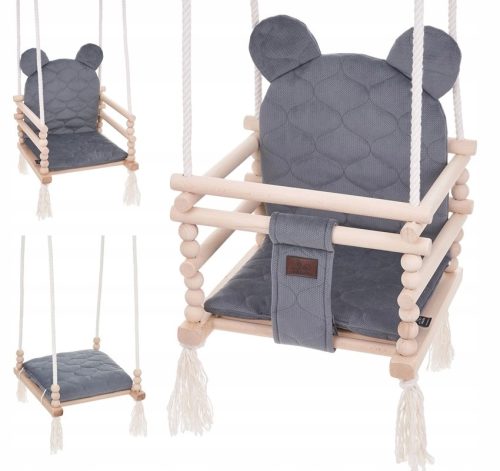 Градинска люлка - Детска люлка Wooden Velvet Teddy Bear 3in1 Steel