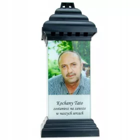   Висококачествен голям полски надгробен фенер със снимка - устойчив на всички атмосферни условия