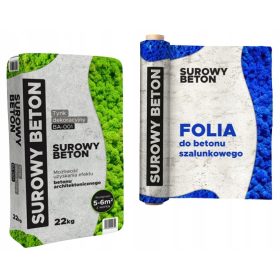   Архитектурна мазилка Luxbud New Design BA-001 суров бетон 22 кг + 4× фолио за заглаждане на суров бетон BA-001 за кофраж LUXBUD New Design