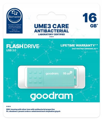  GOODRAM UME3-0160CRR11 флешка 16 GB USB 3.0 зелена
