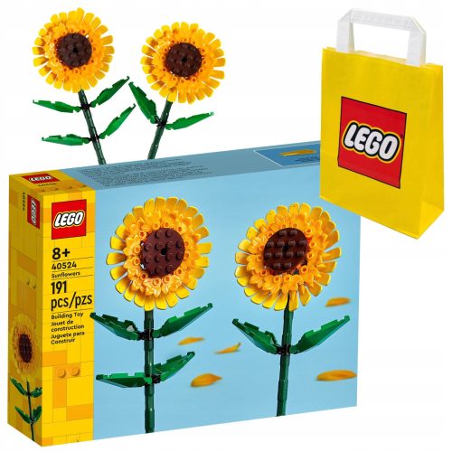 LEGO ICONS 40524 Слънчогледи + Хартиена торба LEGO 6315786 жълто 24x8x18 cm