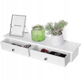  Songmics LWS65WT стенен рафт бял 65x15x10 см