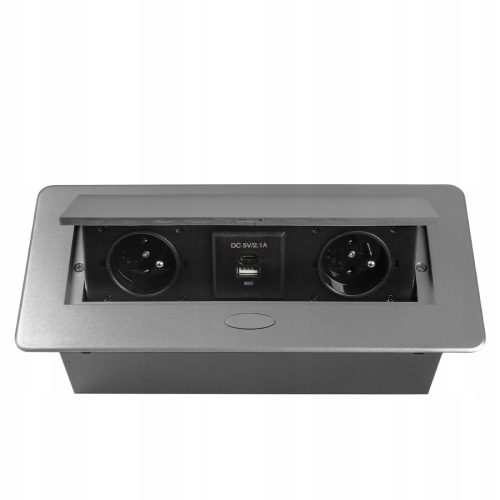 Електрически контакт, настолен USB, Spacetronik, сив