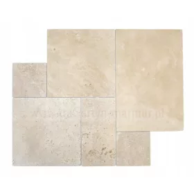   ТРАВЕРТИН СЛОНОВА КОСТ ТУМБЛИРАНИ КВАДРАТНИ ПЛОЧКИ ПАВИО