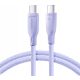  Joyroom USB type C - USB type C кабел 1 м лилав