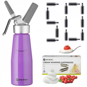   Лилав сифон за бита сметана Hendi + 50 патрона