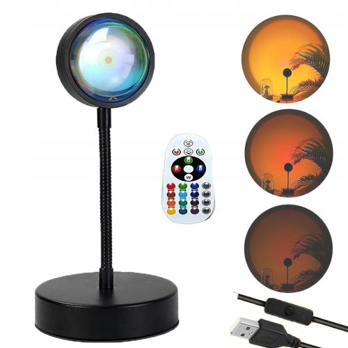  LED SUNSET ЛАМПА SUNSET RGB 16 ПРОЕКЦИЯ, ИМИТИРАЩА ЗАЛЕЗ