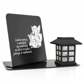   Соларна лампа с подставка и надпис за гроб
