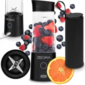    Zeegma Cup Blender Wireless Portable USB 300 W Черен + ZE-VITAMINE GO Case