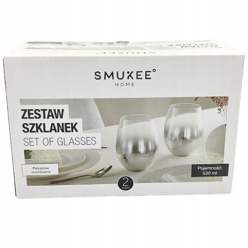  SMUKEE Комплект от две чаши GLAMOUR 2 x 560 мл сребро 794