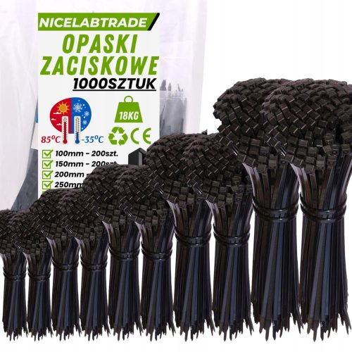 NiceLabTradeOfficial кабелна стяжка 3,6 mm x 300 mm 1000 бр.