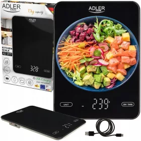    Adler AD3177B кухненска везна черна 10 кг + ГАРАНЦИОННА КАРТА НА ПРОДУКТА