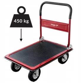   Транспортна количка складова платформа 450 кг ПНЕВМАТИЧНИ КОЛЕЛА Мега-М