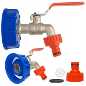    TAPE Кран кран за 1000L TANK, 3/4 кран за MAUZER + бърз конектор