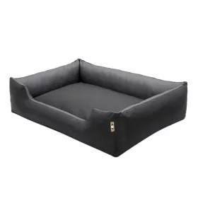    DOG LEST 100/75 см XXL удобен диван, свалящ се ЧЕРЕН + ГРАФИТ
