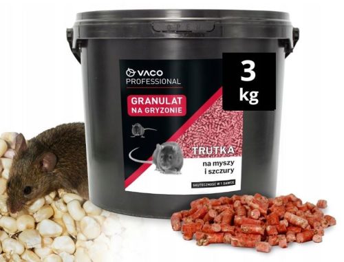  VACO PROFESSIONAL Гранулат отрова за плъхове и мишки (кофа) - 3 кг