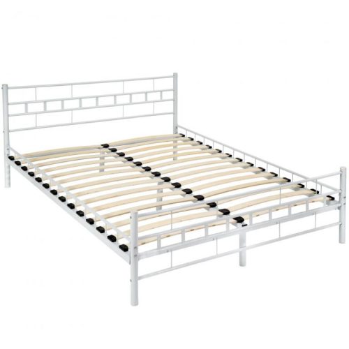  TecTake 1 метално двойно легло 140x200 бяло