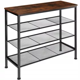   Шкаф за обувки TecTake 80,5 x 72,5 x 30,5 cm черен, кафяви нюанси