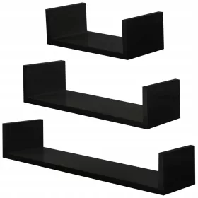  МДФ етажерка TecTake 60 х 15 см черна