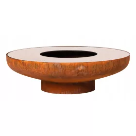    ГРАДИНСКИ ОГЪН С ДЪСКА КУПА СКАРА ЗА ЛАГЕРЕН ОГЪН С ПЛОТ POA 85см