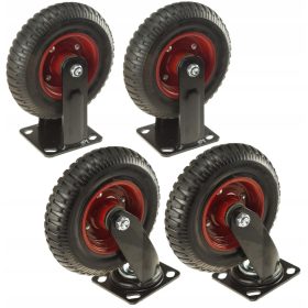   2× КОЛЕЛА НА КОЛИЧКА ВЪРТЯЩИ СЕ ВЪРТЯЩИ ПЛАТФОРМИ 200 x 50 MM КОЛЕЛО 235 KG ЛАГЕР + 2× КОЛЕЛА НА КОЛИЧКА ПЪЛНО ФИКСИРАНИ ПЛАТФОРМИ 200 x 50 MM КОЛЕЛО 235 KG С ЛАГЕР