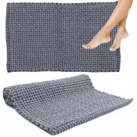   Килим за баня, мек, абсорбиращ, миещ се, памук, плетен, 50x80 см