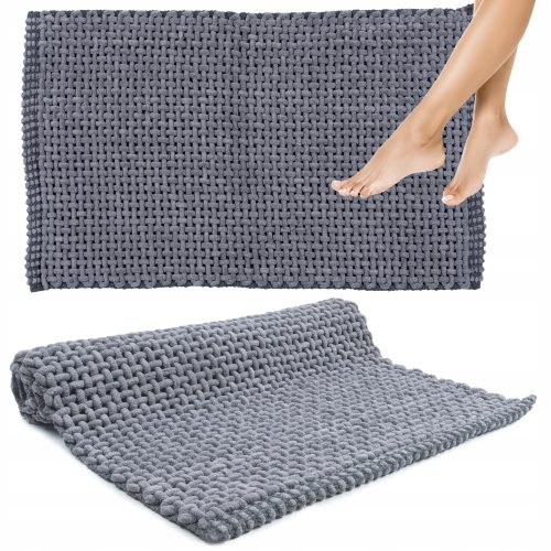 Килим за баня, мек, абсорбиращ, миещ се, памук, плетен, 50x80 см