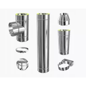   ДВУСТЕНЕН КОМИН ИЗОЛИРАН Диаметър 120 ТЕРМОУСТОЙЧИВ 2м