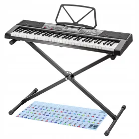    Клавиатура Орган Пиано MK-2115 LEARNING TO PLAY Голяма стойка СТИКЕРИ за клавиши