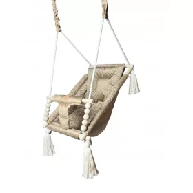    Шезлонг люлка - камел бежово кадифе