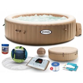   Джакузи - Intex Pure-Spa надуваемо джакузи 28428 кремаво 1098 л кръгло