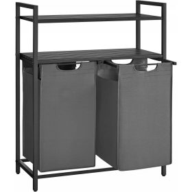    Свободностоящ кош за пране Songmics 92l, черен, нюанси на сиво и сребристо