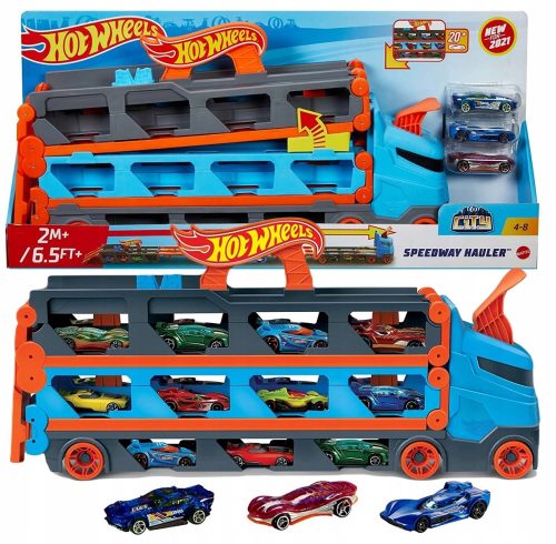  Състезателен транспортер Mattel Hot Wheels City racetrack 2in1 + игри на открито с вашето дете AA