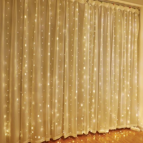  Декорация за LED ЗАВЕСА (200 LED СВЕТЛИНИ) 3M X 2M ТОПЛО БЯЛО / ТОПЛО БЯЛО