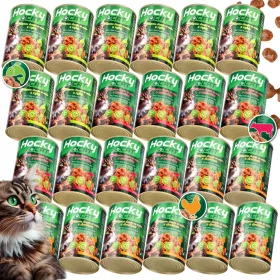    Мокра котешка храна 24 x 415g Котешка консерва Микс от вкусове HOCKY CAT 75% месо