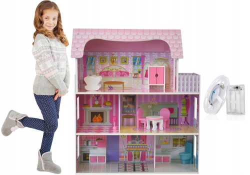  ДЪРВЕНА къща за кукли Funfit Kids