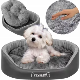    Кошара за кучета Lovedog, черна, нюанси на сивото, 60 см x 50 см