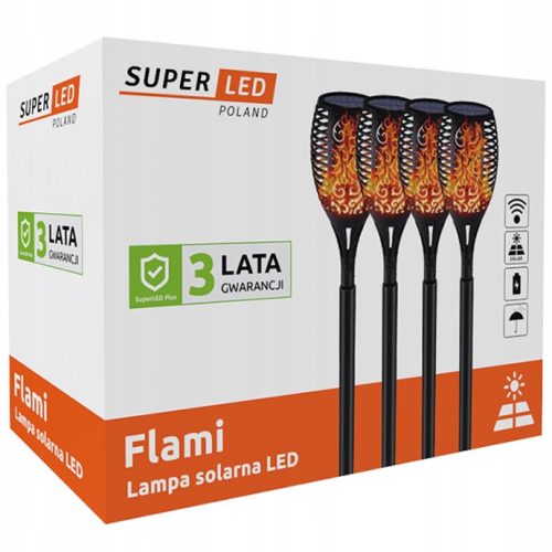  Соларна лампа SuperLED черна 50 см 4 бр.