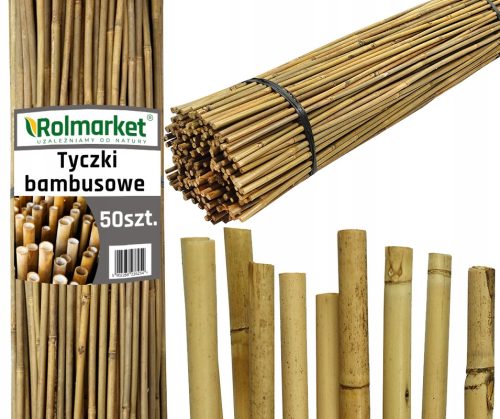 Подпора за растения - Бамбуков прът Rolmarket 180 см х 14 мм 50 бр.