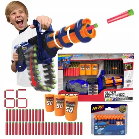    ЗАХРАНВАНЕ С БАТЕРИЯ MINIGUN DART ZONE SCORPION GUN 36 ARTS 2 MAGAZINES 3 TA + Hasbro Nerf N-Strike Elite дартс 30 бр.