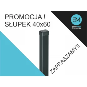   10x оградни стълбове 40x60 200 см антрацитно черно