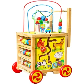    ДЪРВЕНА ОБРАЗОВАТЕЛНА ПРОХОДИЛКА ИНТЕРАКТИВНО КУБЧЕ ЗА БУТАНЕ