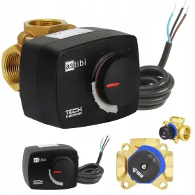   Клапан Ibo 1'' IBO MIX 3 DN25 + tech astibi STZ-120 T задвижка на смесителен вентил