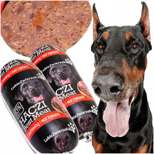  Мокра храна за кучета HACZI Best Meat bar 95% месо, телешко, зеленчуци 2x450гр.