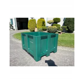   Пълна пластмасова палетна кутия, 3 водача, 120x100