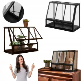   Мини оранжерия - Мини оранжерия 45 см x 22 см Поцинкована стомана, полиестерно прахово покритие