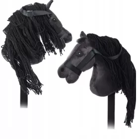    Плюшена конска глава с грива на пръчка