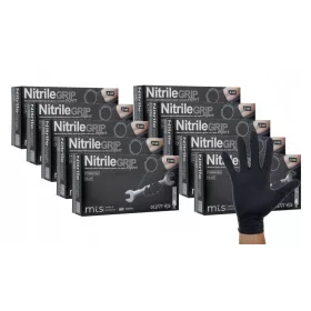   MTS безопасност и защита Nitrile GRIP Expert Черни ръкавици черни здрави gogrip размер 10 - XL 250 чифта